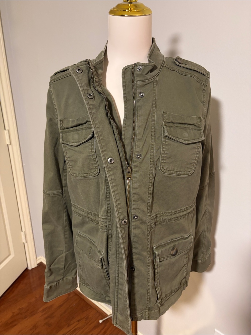 Express Olive Utility Jacket with Front Pockets